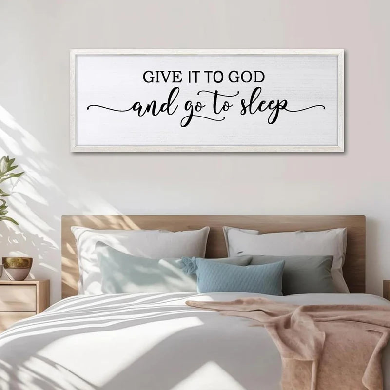 Sweet Dreams Above Bed Wall Decor Art 24"X10" Master Bedroom Over Bed Wall Wood Framed Sign (White)