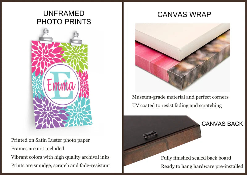 Yellow Grey Bedroom Wall Art, Yellow Grey Floral Wall Art, Yellow Grey Bedroom Decor, Lola Wall Art-